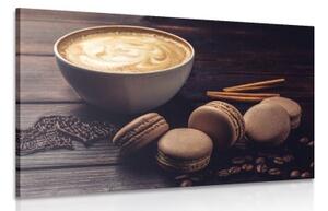 Obraz káva s čokoládovými makrónkami - 90x60