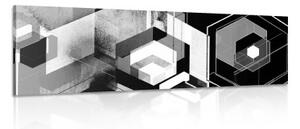 Obraz futuristická geometria v čiernobielom prevedení - 150x50