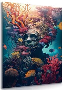 Obraz surrealistický potápač - 40x60