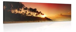 Obraz západ slnka na Srí Lanke - 120x40