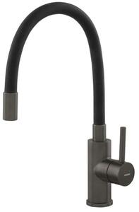 Drezová batéria Novaservis Ferro flexi so silikónovým ramienkom čierna/gun metal BZA4BSSGM