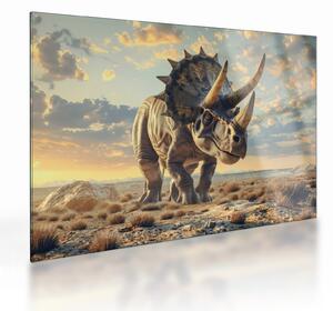 Sklenený obraz - Triceratops (70x50 cm)