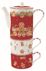 Čajník s hrnčekmi Fancy gingerbread