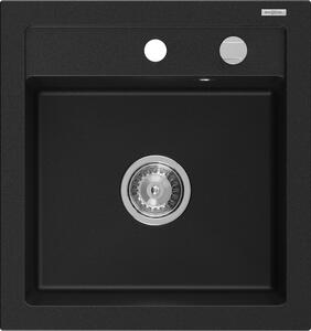 Mexen Vito granitový jednokomorový drez 520 x 490 mm, čierna - 6503521000-77
