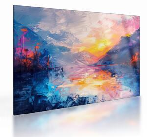 Sklenený obraz - Maľba krajiny (70x50 cm)
