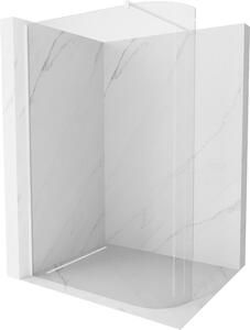 Mexen Kioto, zaoblená sprchová zástena 110 x 200 cm, 8mm číre sklo, biely profil, 800-110-101-20-06