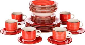 Banquet 30-dielna jedálenská súprava Spiral ​Red