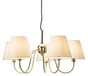 ByRydens 4202720-6509 - Luster na lanku LYNF 5xE14/8W/230V mosadz/biela
