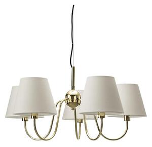 ByRydens 4202720-6509 - Luster na lanku LYNF 5xE14/8W/230V mosadz/biela
