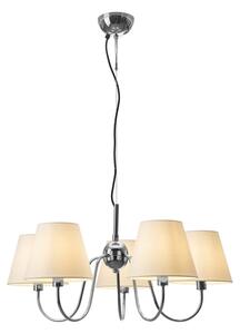 ByRydens 4202720-6510 - Závesný luster na lanku LYNF 5xE14/8W/230V chróm/biela