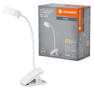 Ledvance - LED stmievateľná dotyková stolová lampa so svorkou CYLINDER LED/4,8W/5V 3000-6500K biela
