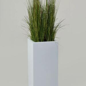 Kvetináč BLOCK 60, sklolaminát, výška 60 cm, biely mat