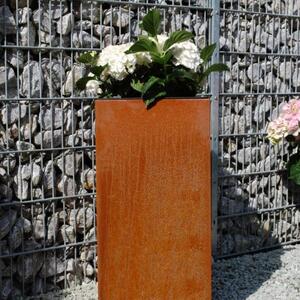 Kvetináč BLOCK 80, corten, výška 80 cm, hnedý