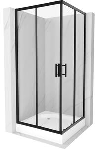Mexen Rio štvorcová sprchová kabína 90 x 90 cm, transparentnéné, čierna + závesný bidet Rio, biela- 860-090-090-70-00-4510