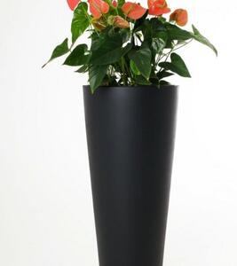 Kvetináč RONDO CLASSICO, sklolaminát, výška 100 cm, antracit