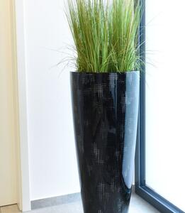 Kvetináč METRO, sklolaminát, výška 100 cm, čierny