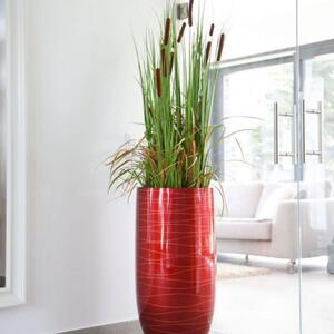 Luxusný kvetináč ASCONIA, sklolaminát, výška 80 cm, červeno-zlatý lesk