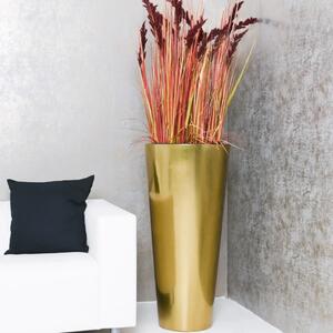 Luxusný kvetináč RONDO CLASSICO, sklolaminát, výška 100 cm, zlatá metalíza