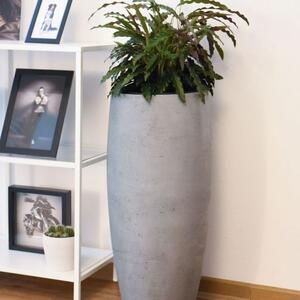 Kvetináč OPUS, sklolaminát, výška 80 cm, betón-design sivý