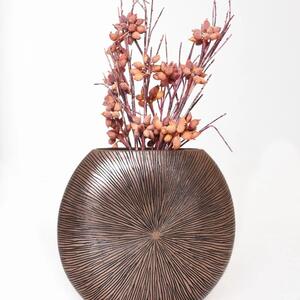 Ozdobná váza ATENA, sklolaminát, výška 50 cm, bronz / meď + čierna