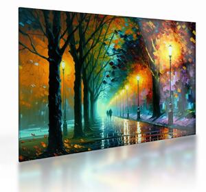 Sklenený obraz - Nočná prechádzka (70x50 cm)