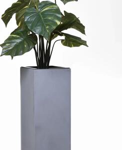 Hranatý kvetináč BLOCK, sklolaminát, výška 75 cm, beton design