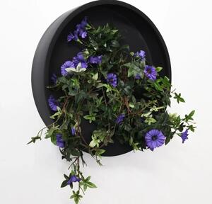 Nástenný kvetináč MURA, sklolaminát, Ø 50 cm, čierna