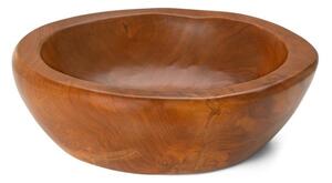 Drevené umývadlo DIVERO, masívne teakové drevo, Ø 39-40 cm