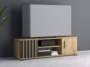 TV skrinka drevená 140 cm, s policou a dvierkami