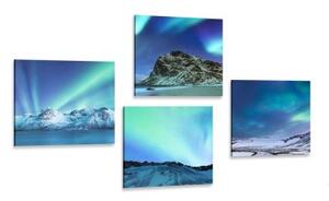 Set obrazov krása polárnej žiary - 4x 60x60