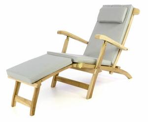 Divero Florentine 51363 Záhradné drevené lehátko + polstrovanie - sivé