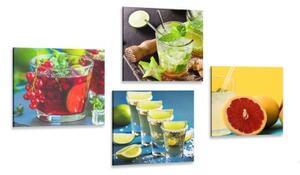 Set obrazov drinky v pestrých farbách - 4x 40x40