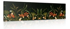 Obraz s kvetinovým ornamentom - 150x50