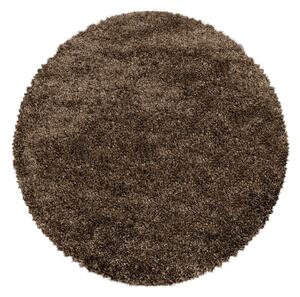 Tmavohnedý okrúhly koberec ø 120 cm Fluffy – Ayyildiz Carpets