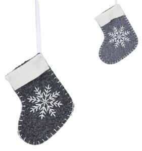Závesná vianočná ponožka SNOW SOCK 12 cm - viac farieb Farba: Tmavosivá