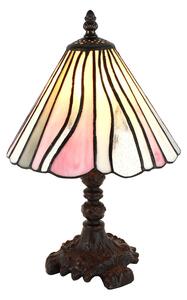 Béžovo-ružová stolná lampa Tiffany Tasia - Ø 20*34 cm E14/max 1*25W - Clayre & Eef