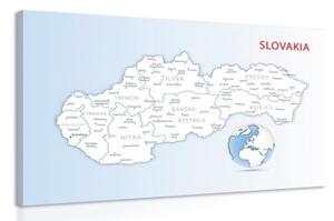 Obraz mapa Slovenskej republiky - 60x40