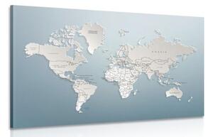 Obraz mapa sveta v originálnom prevedení - 120x80