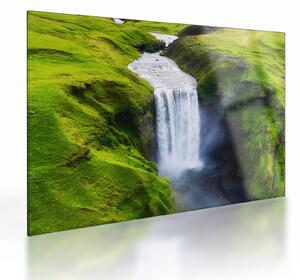 Sklenený obraz - Vodopád Skogafoss (70x50 cm)