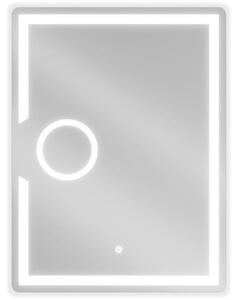 Mexen Onyx kúpeľňové zrkadlo s osvetlením a kozmetickým zrkadielkom 60 x 80 cm, LED 6000K, anti-fog - 9813-060-080-611-00