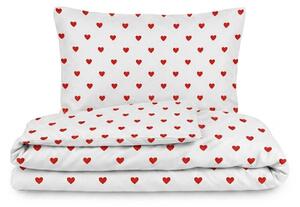Kvalitex Bavlnené obliečky renforcé Srdiečka červená 1x 140/200, 1x 70/90cm