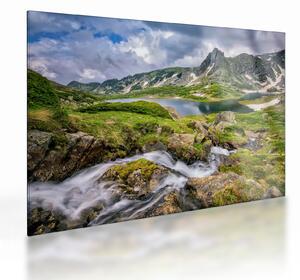 Sklenený obraz - Pohľad na horu Rila (70x50 cm)