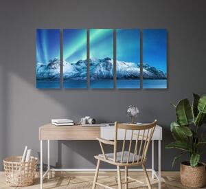 5-dielny obraz arktická polárna žiara - 100x50
