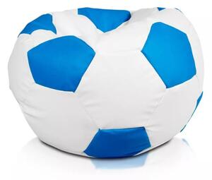XXXL sedací vak v tvare futbalovej lopty z ekokože ekokoža: E19 - Modrá