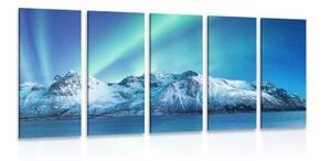 5-dielny obraz arktická polárna žiara - 100x50