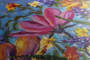 Obraz farebné kvety na lúke - 100x50