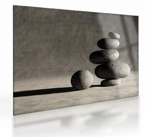 Sklenený obraz - Šedé kamene (70x50 cm)