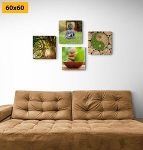 Set obrazov Feng Shui v zelenom prevedení - 4x 40x40