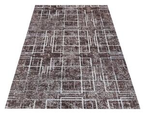 DY Hnedý koberec s bielymi linkami Panamero 09 Rozmer: 60x100 cm