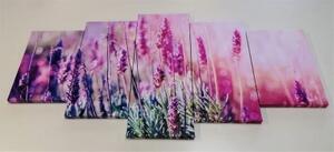 5-dielny obraz kúzelné kvety levandule - 100x50